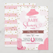 Rodeo cowgirl baby shower kaart (Voorkant / Achterkant)