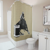Rodeo Cowgirl Barrel Racing douchegordijn (In situ)
