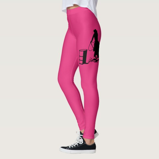 Rodeo Cowgirl Barrel Racing Horse Silhouette Leggings (Links)