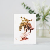 Rodeo Cowgirl (door C.M. Russell) Briefkaart (Staand voorkant)