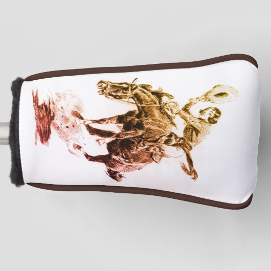 Rodeo Cowgirl (door C.M. Russell) Golfheadcover (Voorkant)
