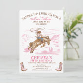 Rodeo Cowgirl Elke Leeftijd Verjaardag Kaart (Staand voorkant)