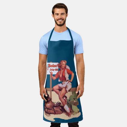  Rodeo Cowgirl Hitchin riep de Rodeo op Schort (Gedragen)