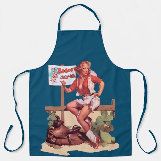  Rodeo Cowgirl Hitchin riep de Rodeo op Schort (Voorkant)
