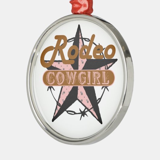 Rodeo Cowgirl kerstversiering Metalen Ornament (Links)