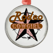 Rodeo Cowgirl kerstversiering Metalen Ornament (Voorkant)
