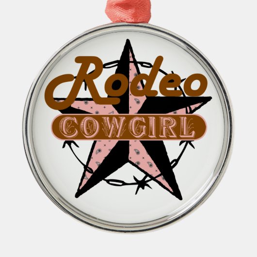 Rodeo Cowgirl kerstversiering Metalen Ornament (Voorkant)