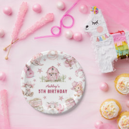 Rodeo Cowgirl Kinderen Verjaardag Papieren Bordje