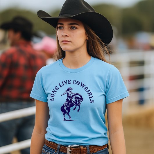 Rodeo Cowgirl On Horse Template T-shirt