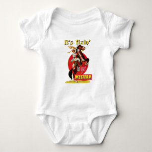 Rodeo Cowgirl op paardenfixin om Western te worden Romper