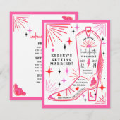 Rodeo Cowgirl Roze Bachelorette Weekend Itinerariu Kaart (Voorkant / Achterkant)