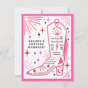 Rodeo Cowgirl Roze Bachelorette Weekendschema Kaart