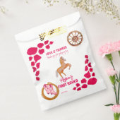 Rodeo cowgirl roze koe pony bedankzakje (Gezegeld)