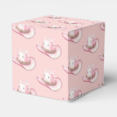 Rodeo Cowgirl Roze Pet Baby shower Bedankdoosjes (Achterkant)