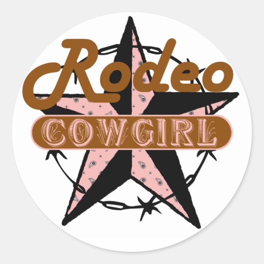 Rodeo Cowgirl Star Sticker (Voorkant)