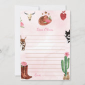 Rodeo Cowgirl Tijd Capsule Nota Bericht Kaart (Voorkant)