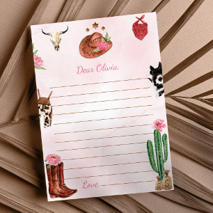Rodeo Cowgirl Tijd Capsule Nota Bericht Kaart