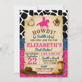 Rodeo Cowgirl Uitnodiging (Voorkant)