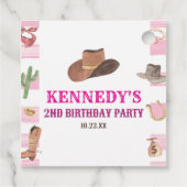 Rodeo Cowgirl Western Wild West Verjaardagsfeest Bedankjes Labels (Achterkant)