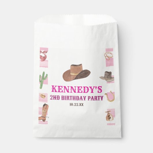 Rodeo Cowgirl Western Wild West Verjaardagsfeest Bedankzakje (Voorkant)