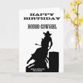 Rodeo Cowgirl Westerne verjaardag Kaart (Gele Bloem)
