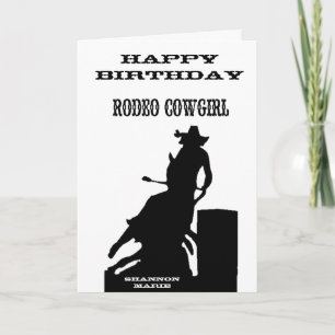 Rodeo Cowgirl Westerne verjaardag Kaart
