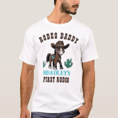 Rodeo daddy cowboy paard verjaardagsfeestje matchi t-shirt (Voorkant)