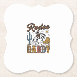Rodeo Daddy Vintage Western Cowboy Shirt Ontwerp_1 Kartonnen Onderzetters