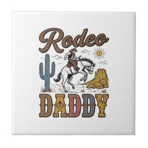 Rodeo Daddy Vintage Western Cowboy Shirt Ontwerp_1 Tegeltje