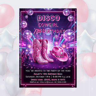 Rodeo Disco Cowgirl 18e Verjaardag Kaart