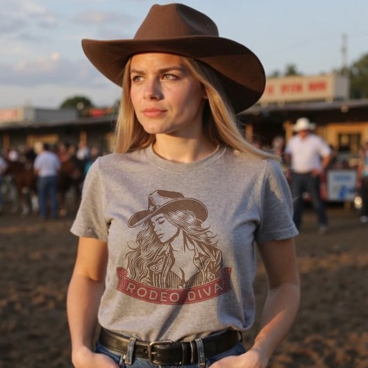 Rodeo Diva Trendy Cowgirl Western Graphic T-shirt