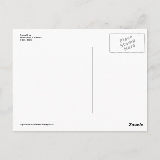 Rodeo Dr. Briefkaart (Achterkant)