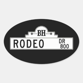 Rodeo Drive, Los Angeles, CA Street Sign Ovale Sticker