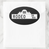 Rodeo Drive, Los Angeles, CA Street Sign Ovale Sticker (Tas)