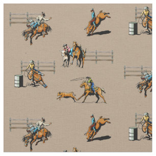 Rodeo Events Western Cowboy Cowgirl Horse Stof