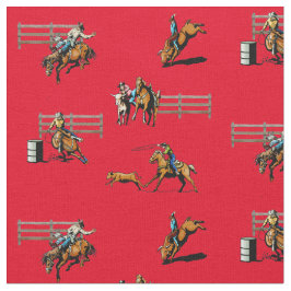Rodeo Events Western Cowboy Cowgirl Horse Stof