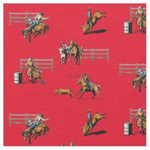 Rodeo Events Western Cowboy Cowgirl Horse Stof