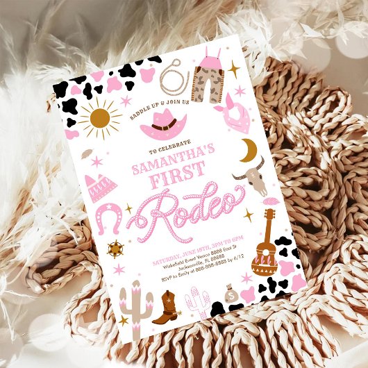 Rodeo First Birthday Invitation Kaart