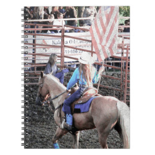 Rodeo Flag Horse en Cowgirl Notitieboek