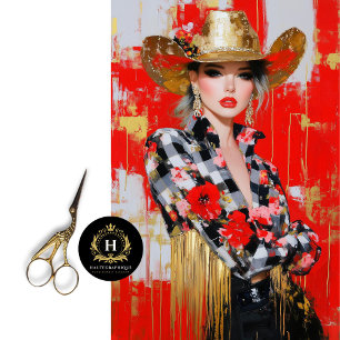 Rodeo Glam Luxe Westerse Cowgirl Decoupage Tissuepapier