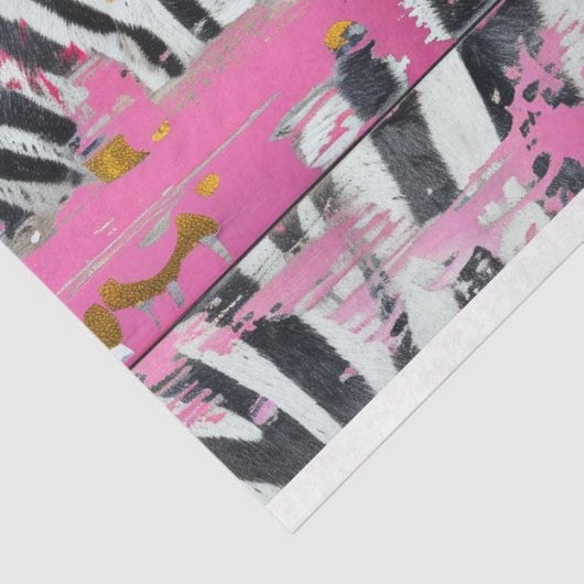 Rodeo Glam Roze Zebra Print Decoupage Tissuepapier (Detail)