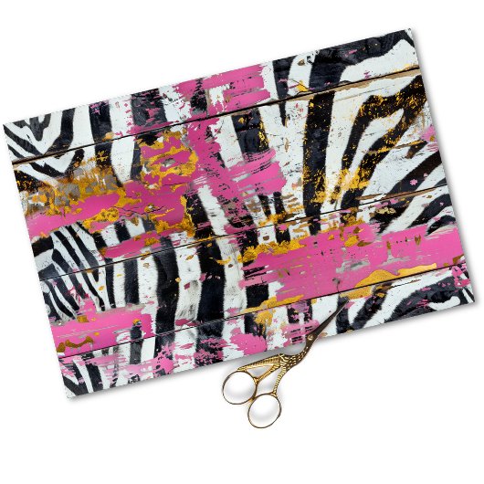 Rodeo Glam Roze Zebra Print Decoupage Tissuepapier