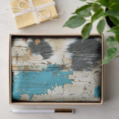 Rodeo Glam Turquoise Koeienhuid Print Decoupage Tissuepapier (Geschenk)