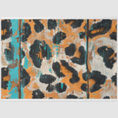 Rodeo Glam Turquoise Leopard Print Decoupage Tissuepapier (Voorkant)