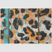 Rodeo Glam Turquoise Luipaardprint Decoupage Tissuepapier (Voorkant)