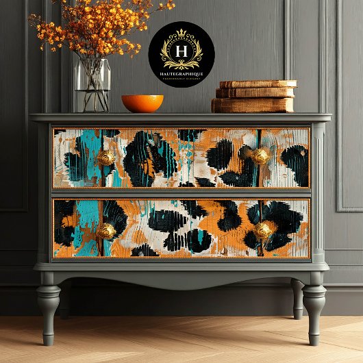 Rodeo Glam Turquoise Luipaardprint Decoupage Tissuepapier