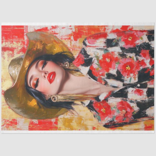 Rodeo Glam Western Cowgirl Decoupage Tissuepapier (Voorkant)