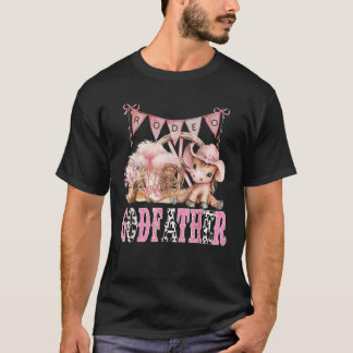 Rodeo GodVader Roze Coquette CowGirl 1e verjaardag T-shirt