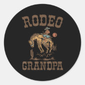Rodeo Grandpa Cowboy Cowgirl Birthday Family Match Ronde Sticker (Voorkant)
