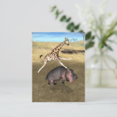 Rodeo Hippo Briefkaart (Staand voorkant)